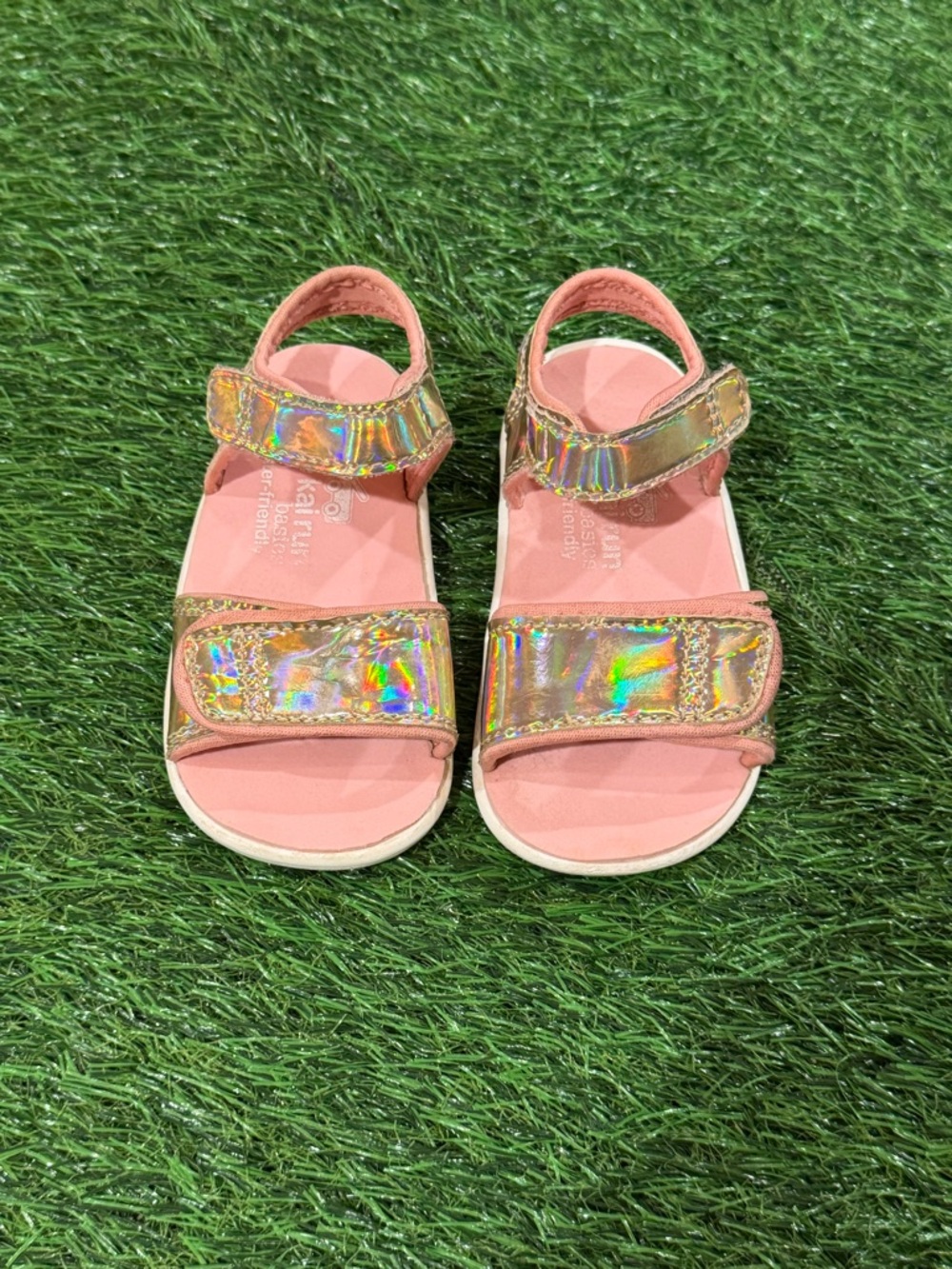 See Kai Run Pink Sandals with Iridescent Straps